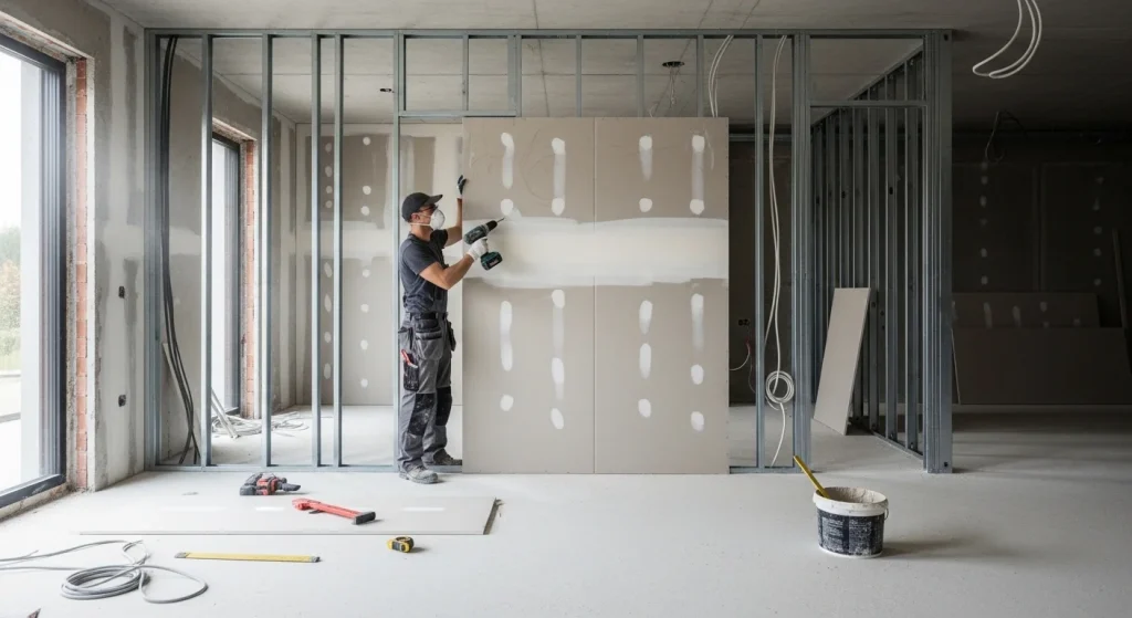Elaboración de presupuesto de yeso laminado para reforma integral de vivienda.
